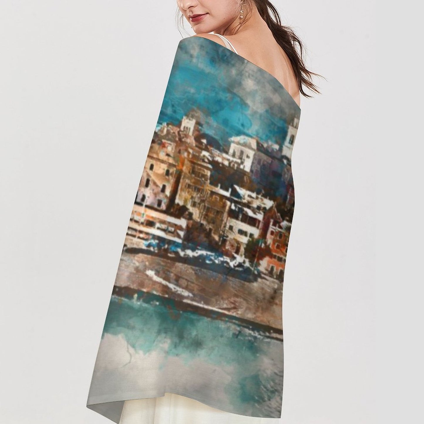 Riveria Sescape Cashmere-like Tassel Scarf (All-Over Printing)