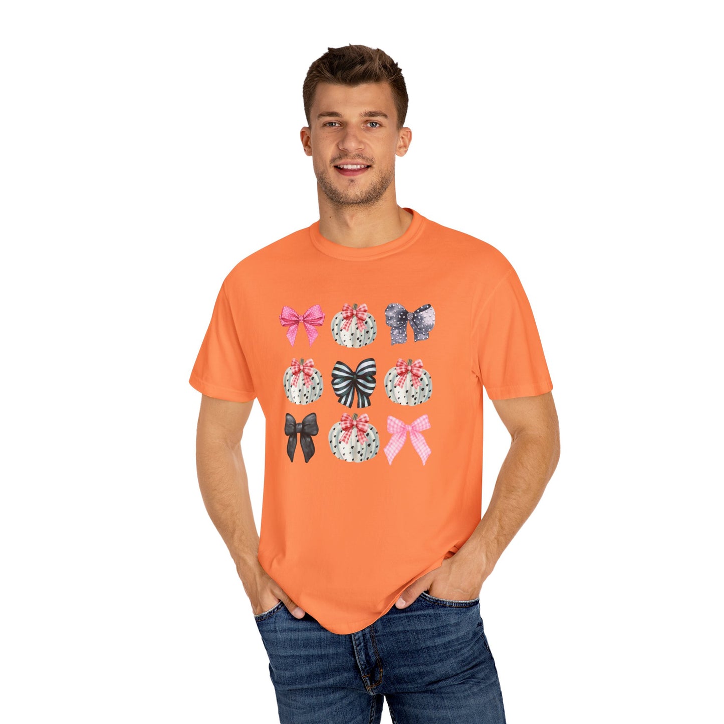 Polkadot pumpkin Halloween Unisex Garment-Dyed T-shirt