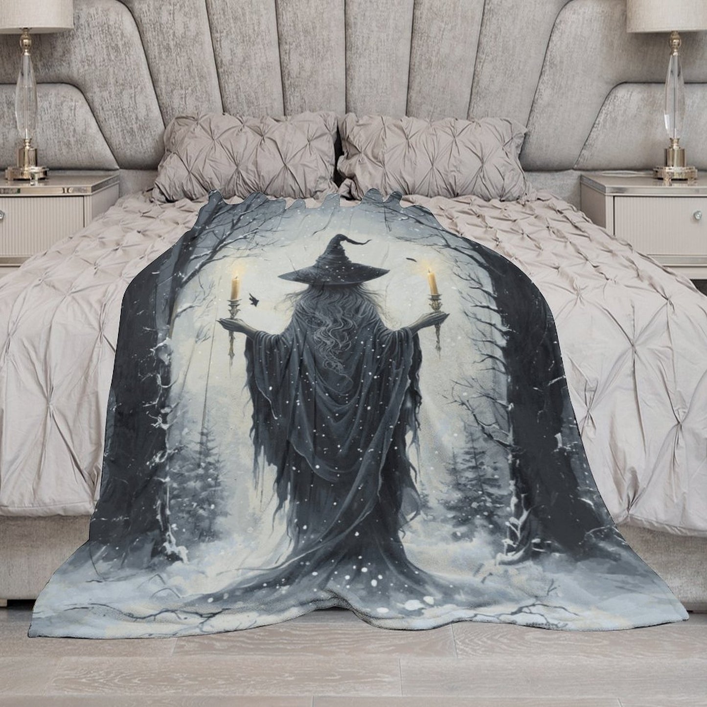 Winter Witch 280gsm Flannel Blanket-60"x80" (Dual-sided Printing)