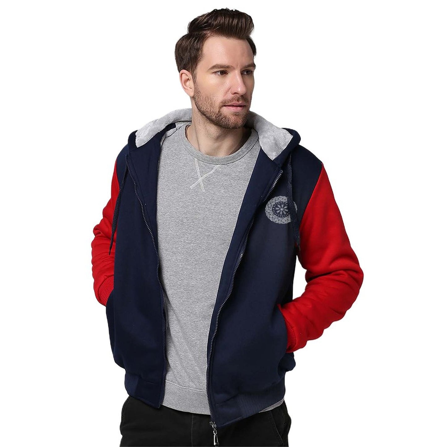 Vahalla 260gsm Men’s Plush Full Zip Hoodie (Partial Printing)