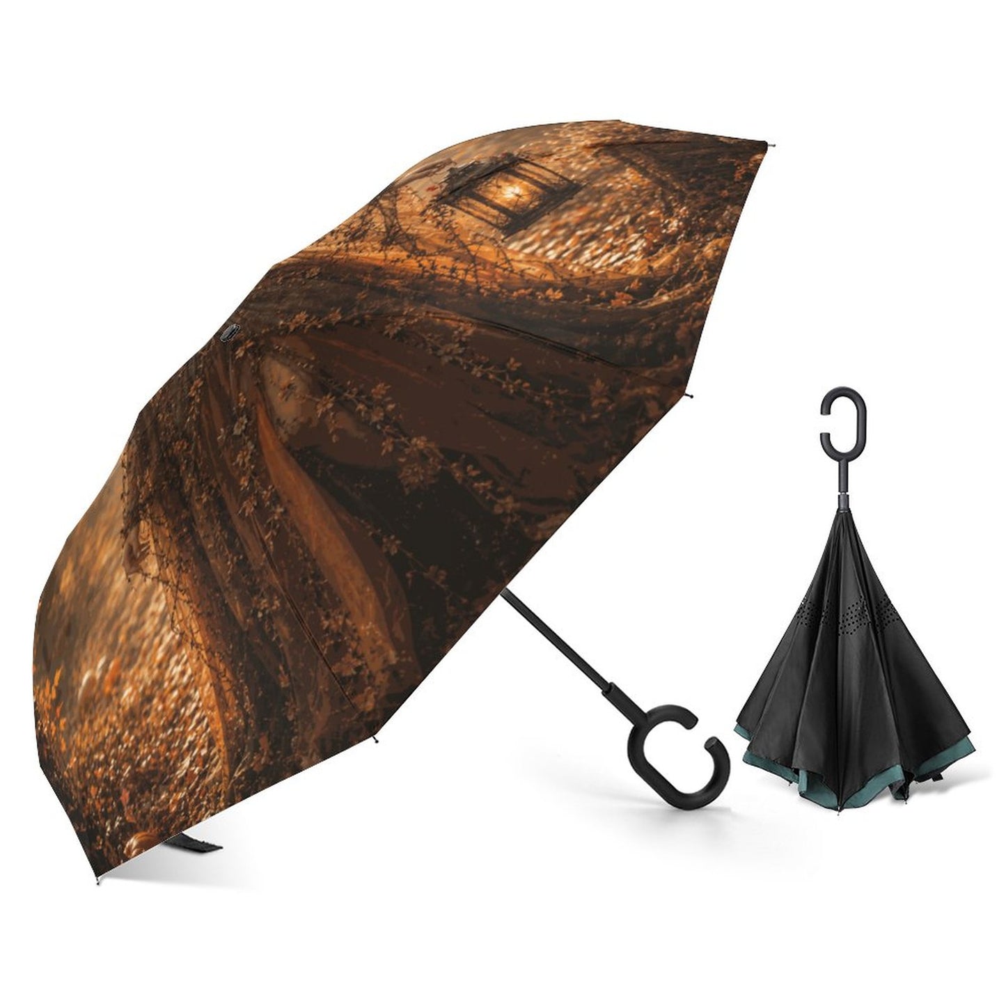 Elen of the Way Autumn Car Reverse Umbrella