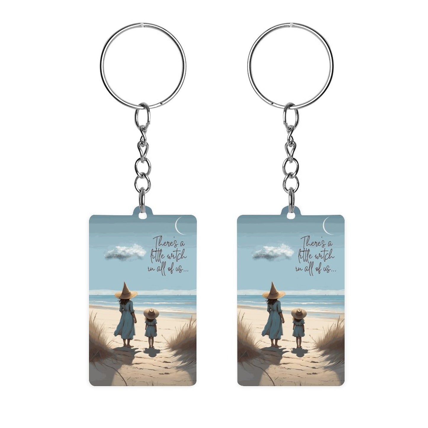 Beach Witch Acrylic Keychain (Dual-sided Printing)