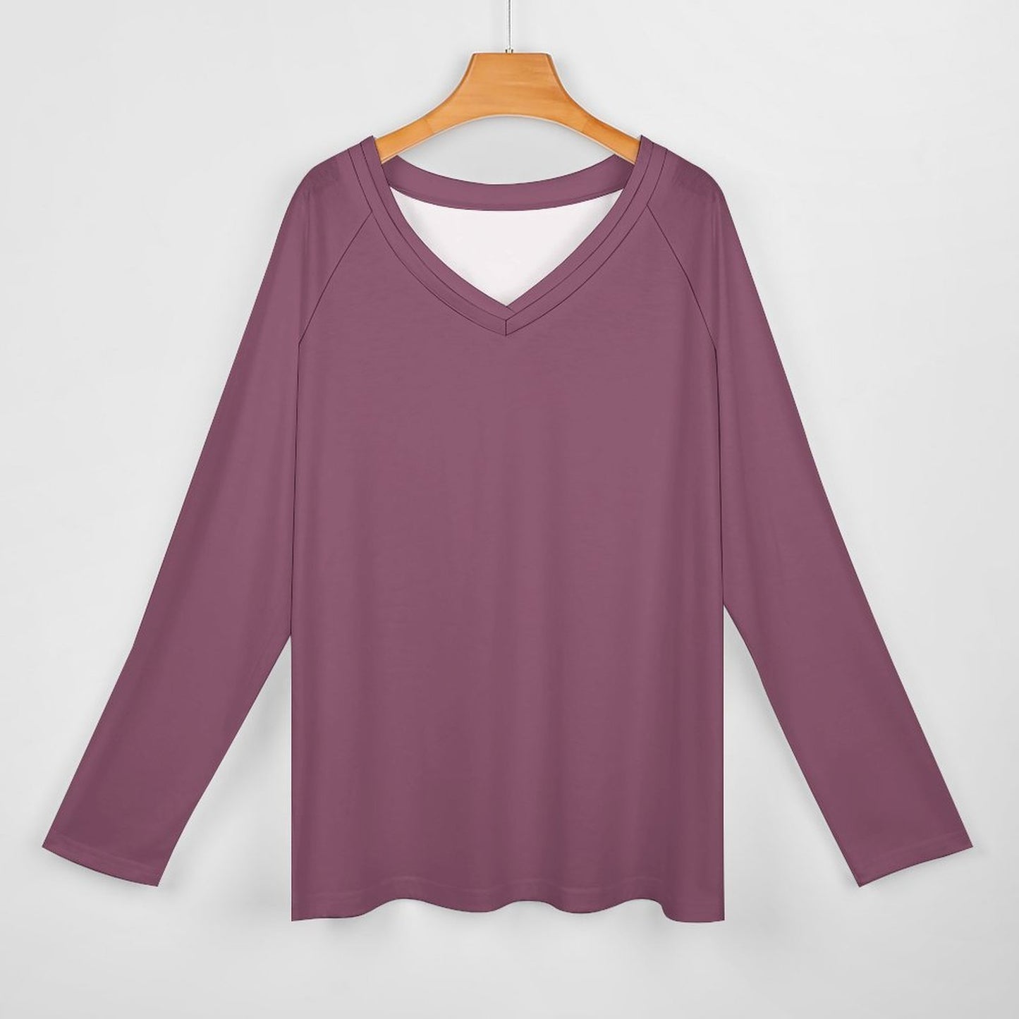 Damson V-Neck Long Sleeve T-Shirt - Gothic Witchy Top