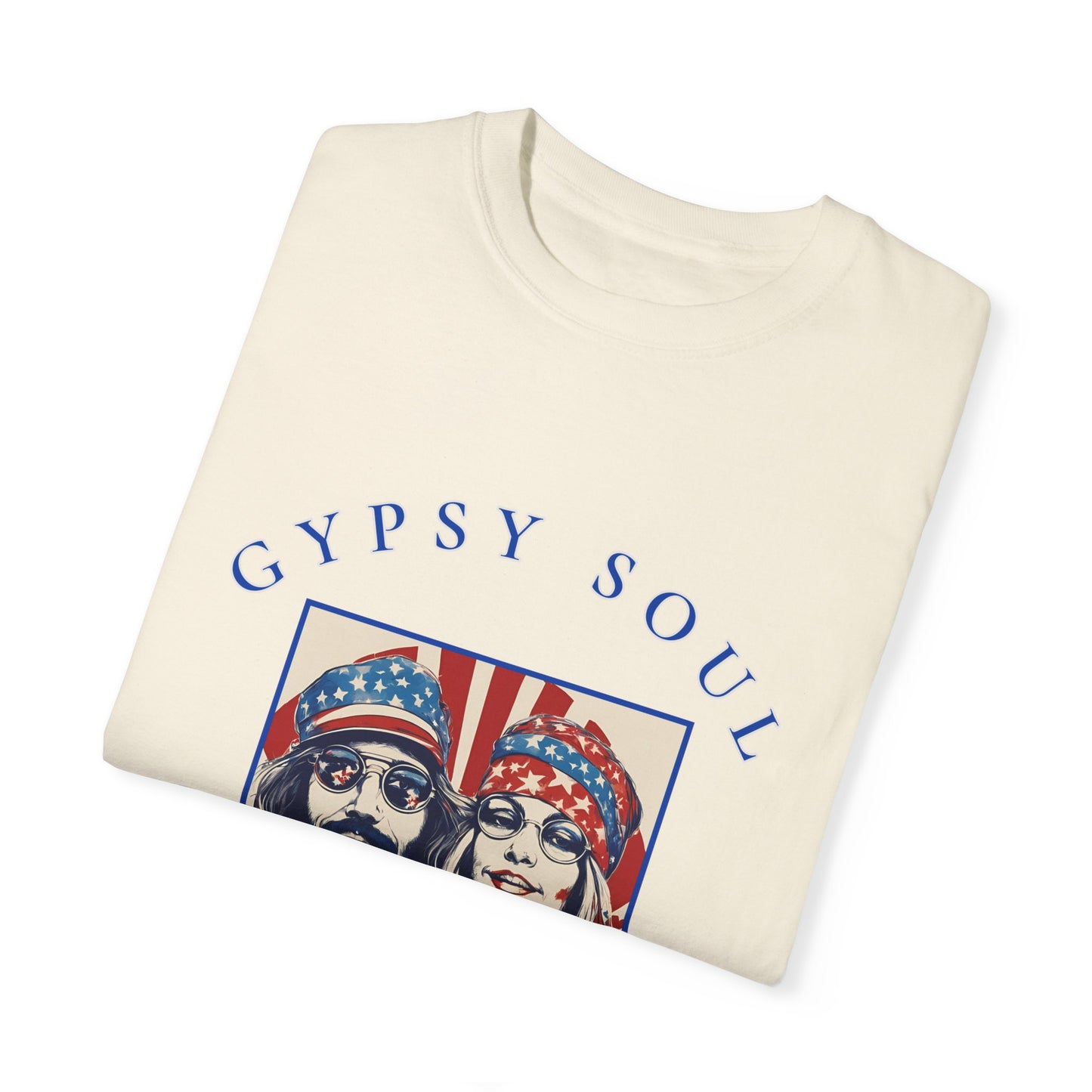 Gypsy Soul Red, white, blue, and groovy too T-shirt, hippy style, 4th of july, Independence day, American party, hippy girl, patriotic hippy,flower children, Boho girl