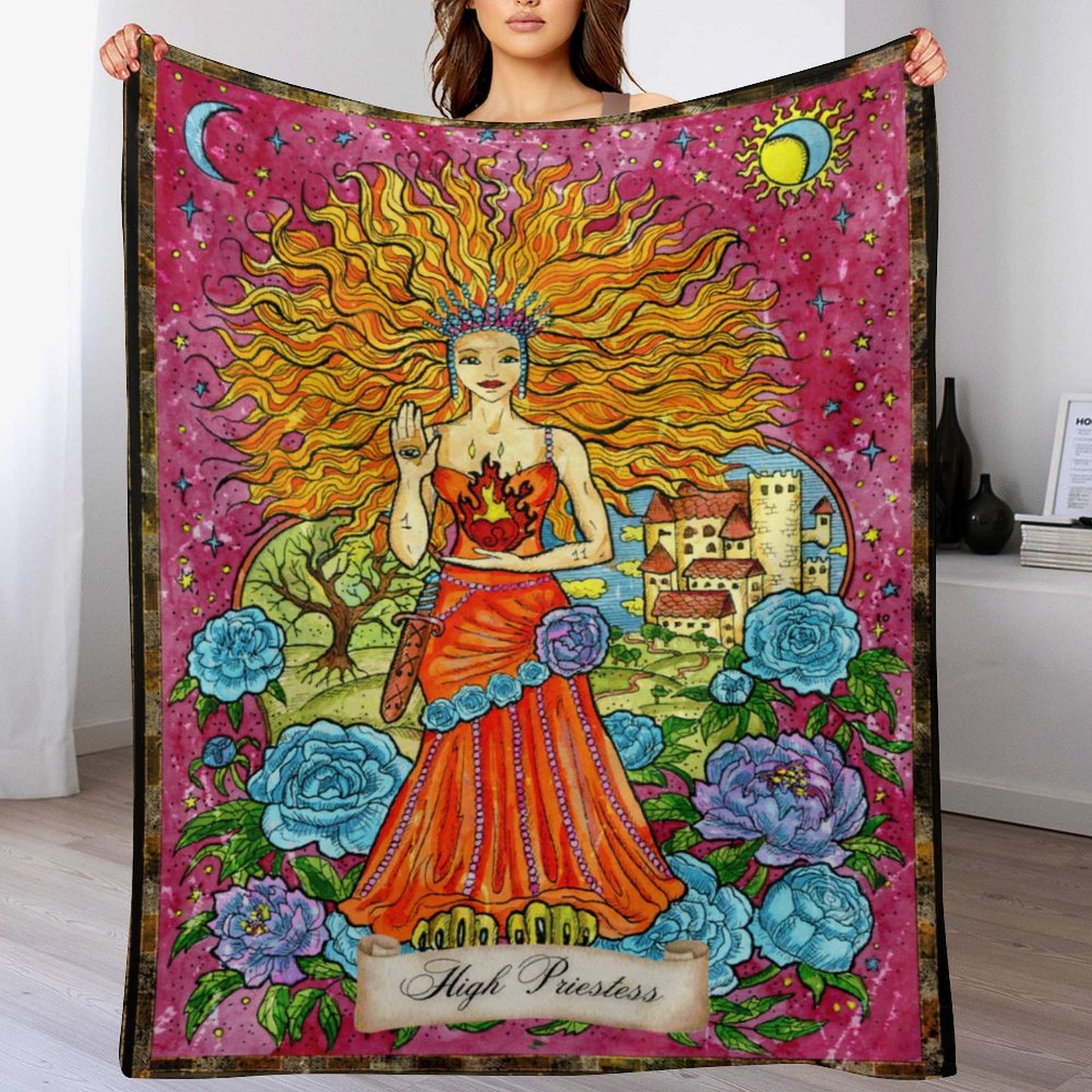 The High Priestess 250gsm Vintage Flannel Blanket-50"x60"