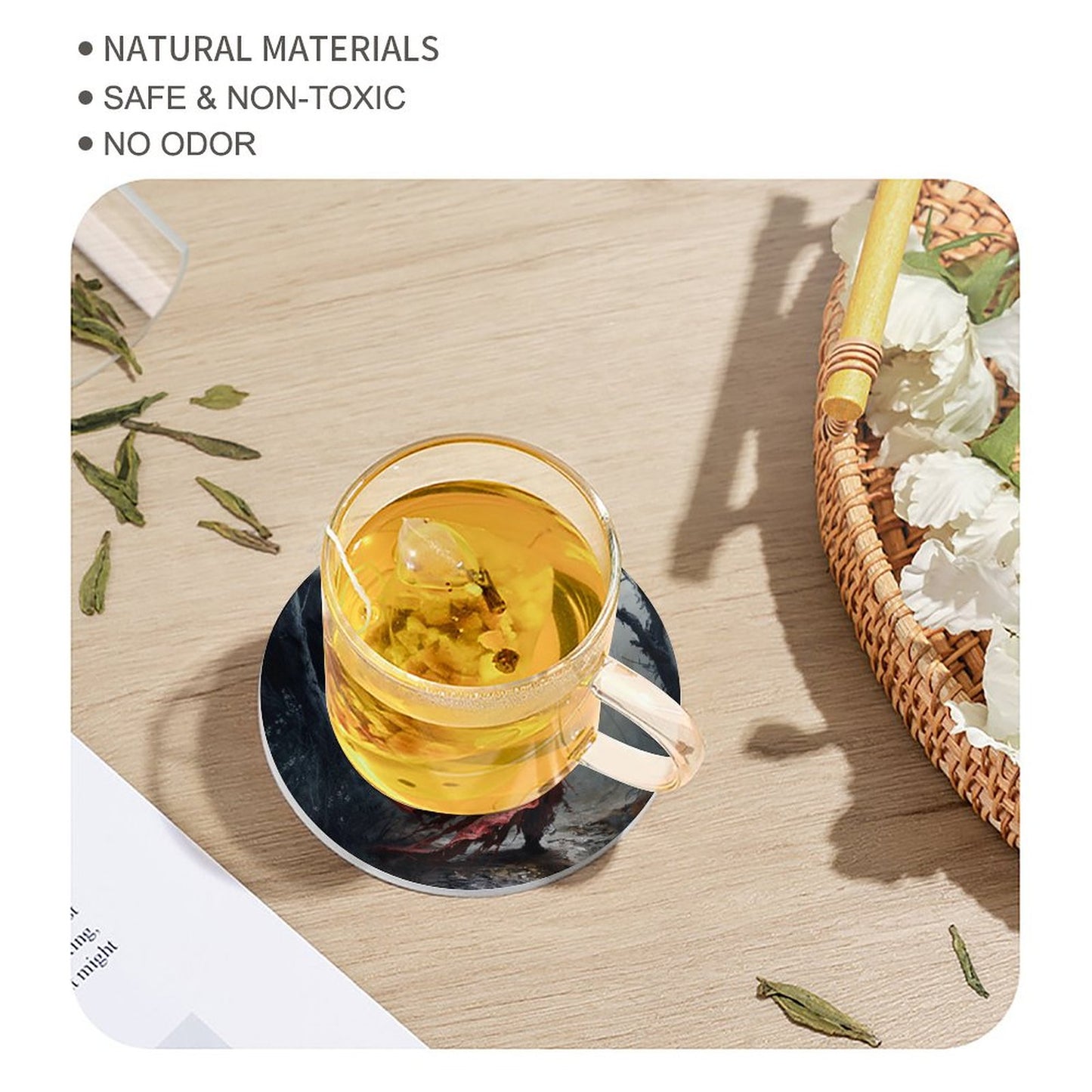 Manon Blackbeak Dragon Ceramic Coaster - Fantasy Witchy Home Decor