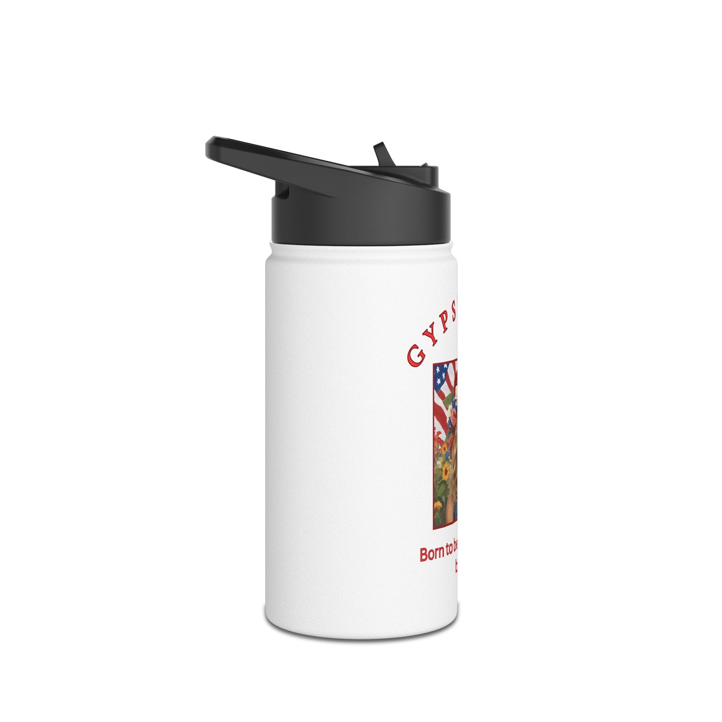 Copy of Gypsy Soul, Born to be Wild, Raised to be Free Stainless Steel Water Bottle, Standard Lid