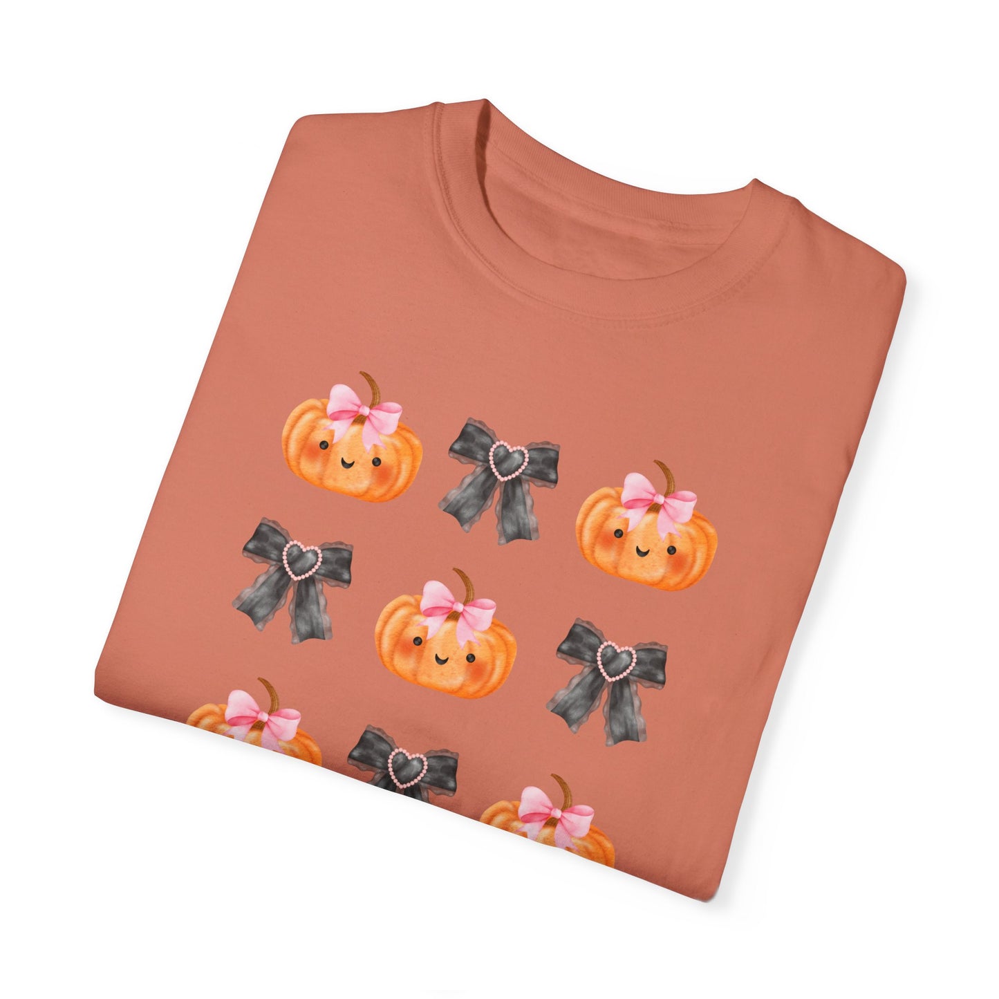 Sweet Pumpkins and Bows Unisex Garment-Dyed T-shirt