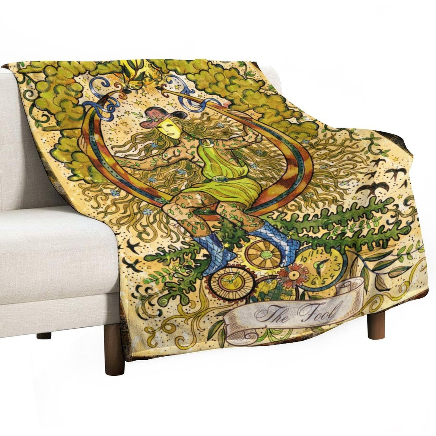 the Fool Tarot 280gsm Flannel Blanket-60"x80" (Dual-sided Printing)