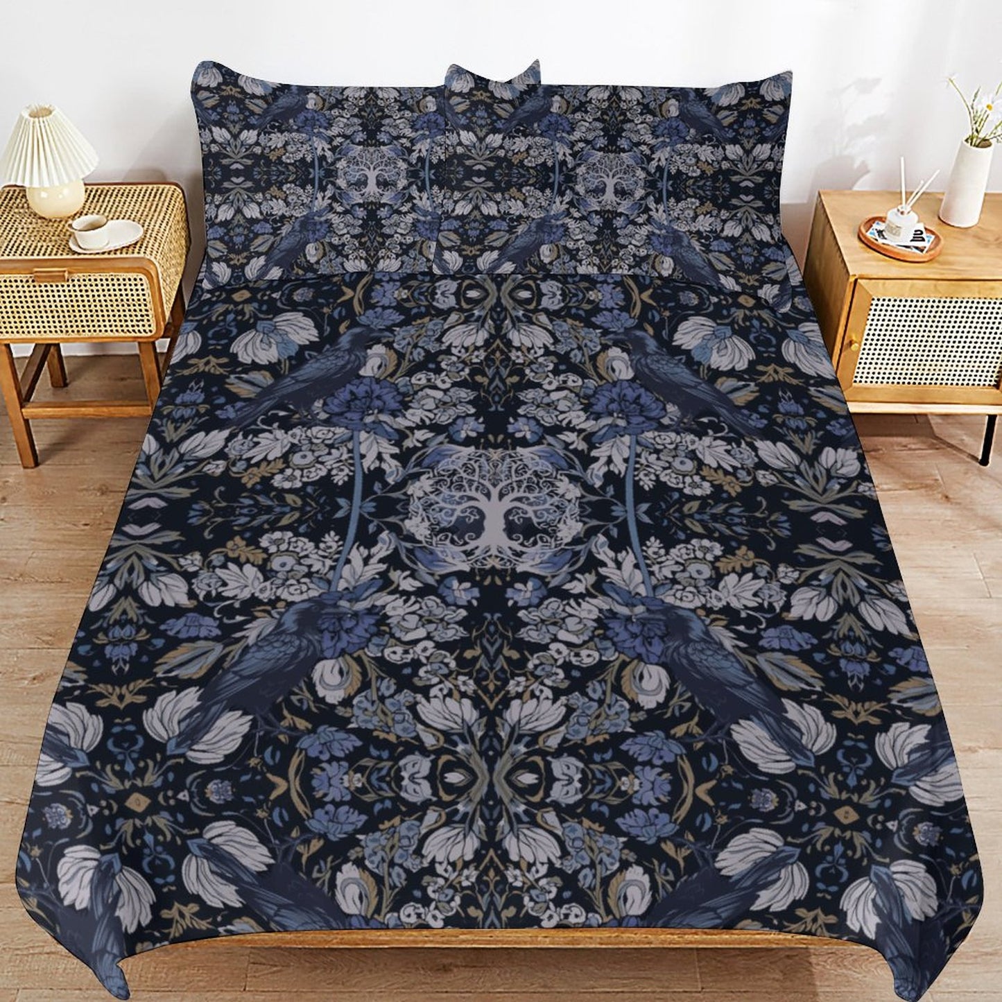 Tree of Life 3-Piece Bedding Set-90"x90"/ 229x229cm (Dual-sided Printing)