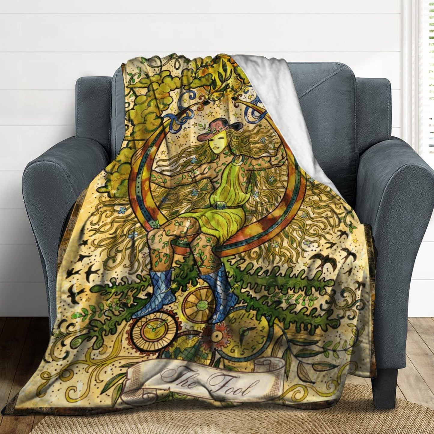 The Fool Tarot 250gsm Flannel Fleece Blanket-40"x50"