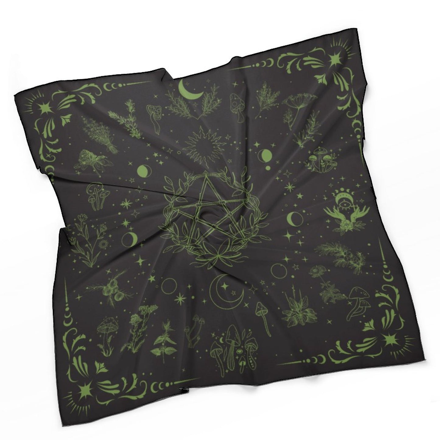 Witchy Herbs in Green Women's Scarf NZ215