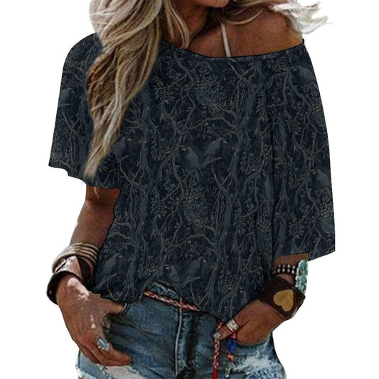 180gsm Women’s Off the Shoulder Half-Sleeve T-shirt BAT (All-Over Printing)