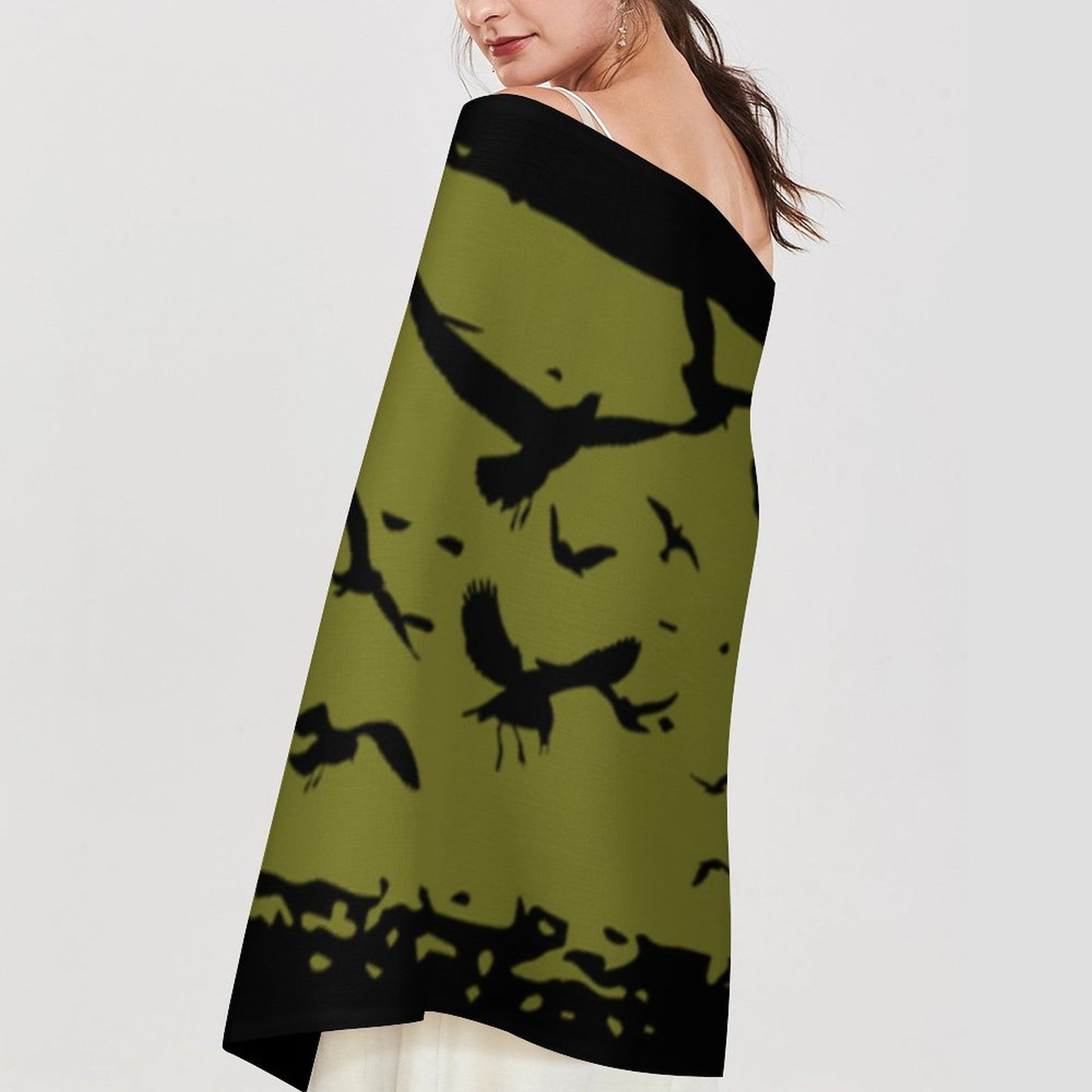 Murder of Crows Fern Tassel Scarf (All-Over Printing)