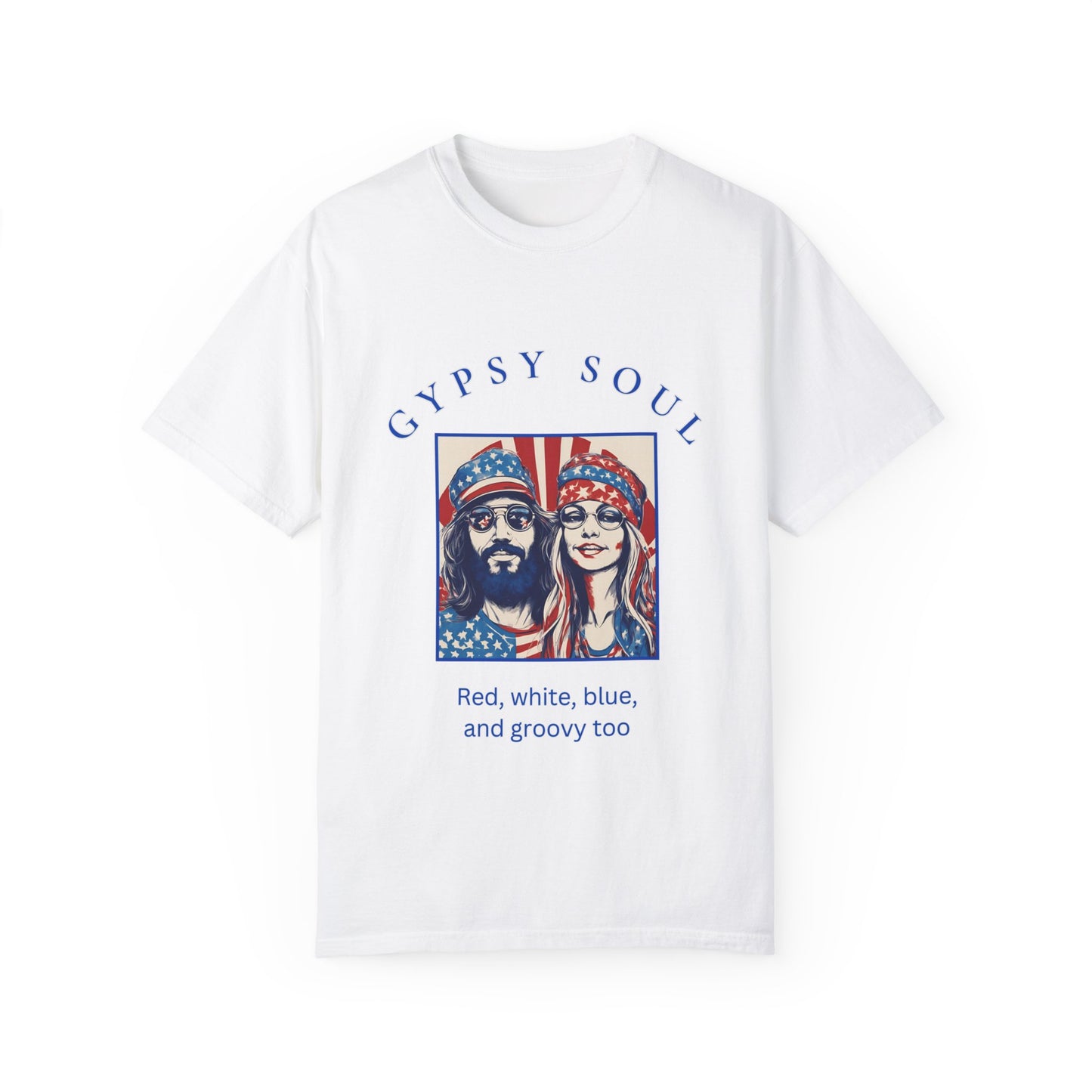 Gypsy Soul Red, white, blue, and groovy too T-shirt, hippy style - The Witchy Gypsy