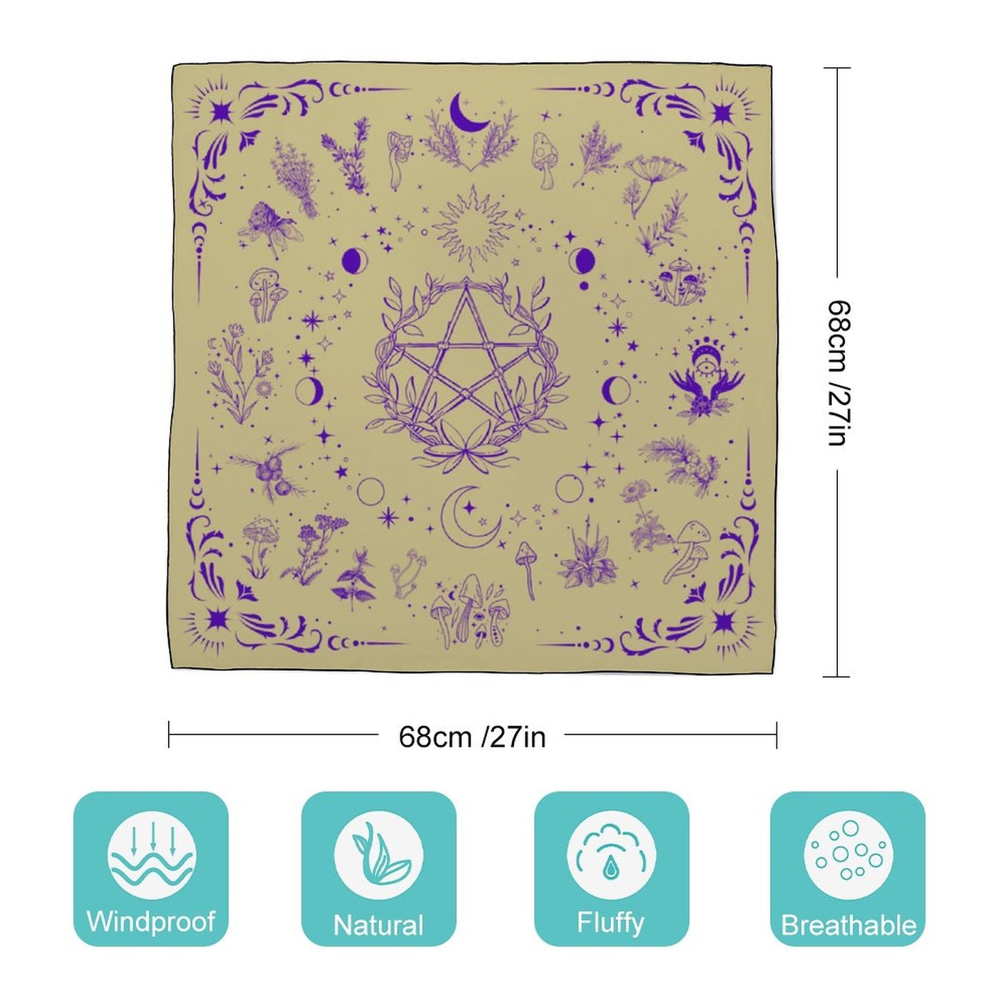 Witchy Herbs in Purple Women's Scarf NZ215