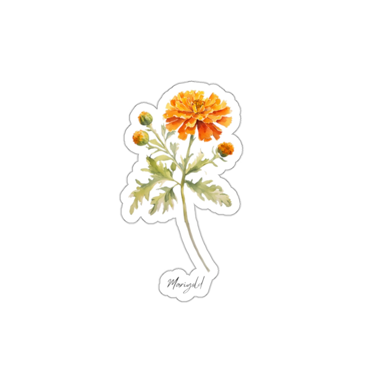 October Marigold Birth flower  Kiss-Cut Stickers