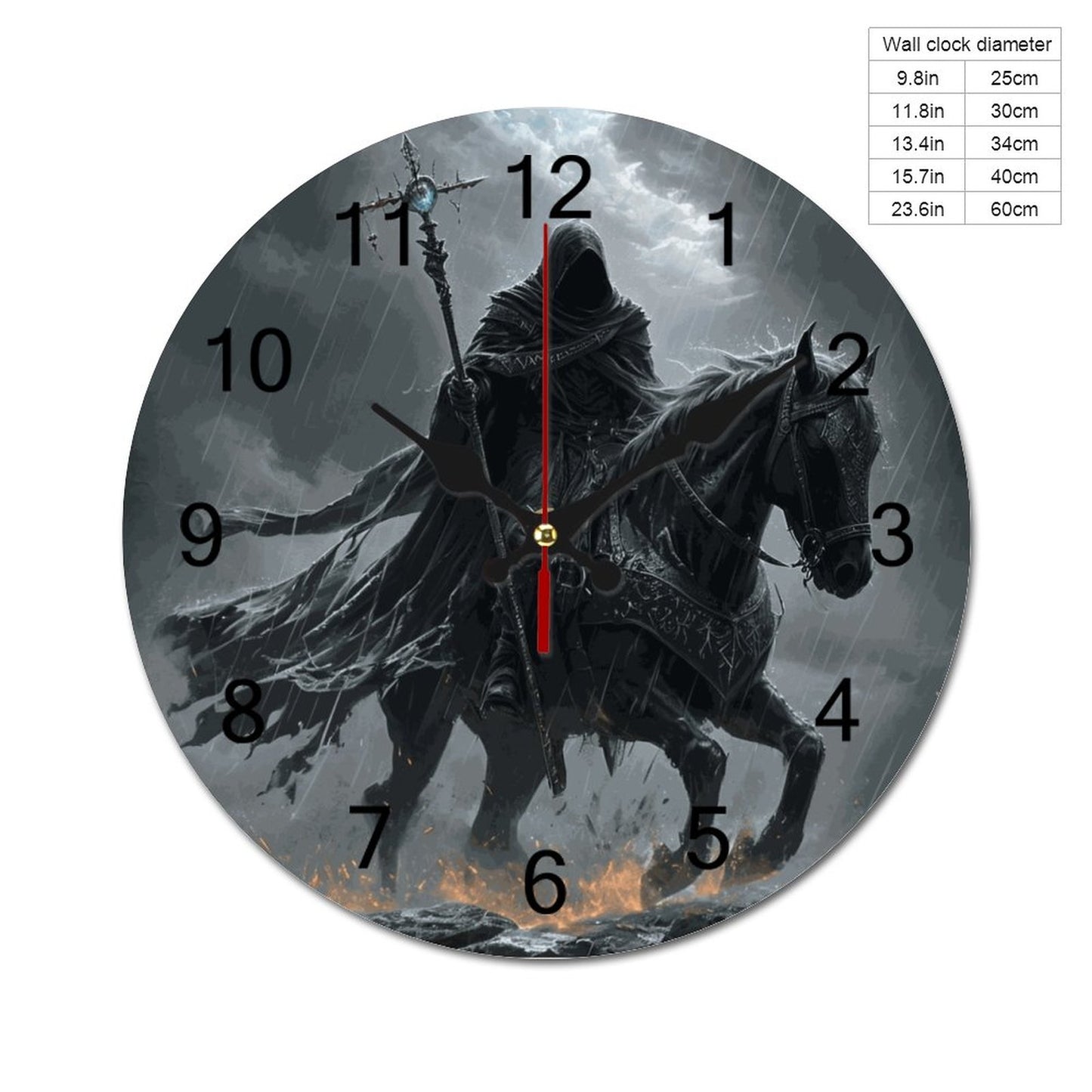 Cloaked Knight Concise Silent Wooden Wall Clock-9.84"x9.84"/ 25x25cm