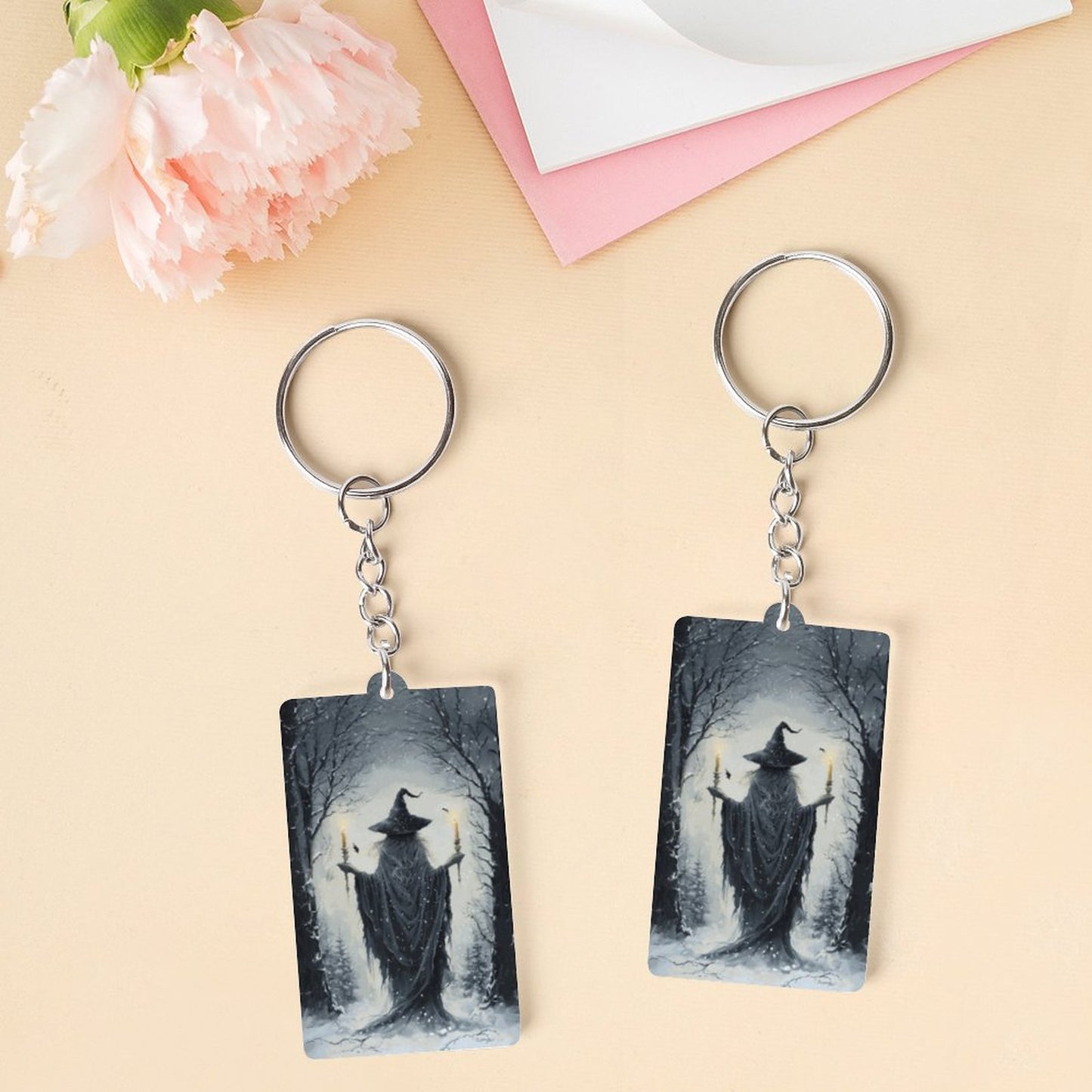 Winter Witch Acrylic Keychain (Dual-sided Printing)