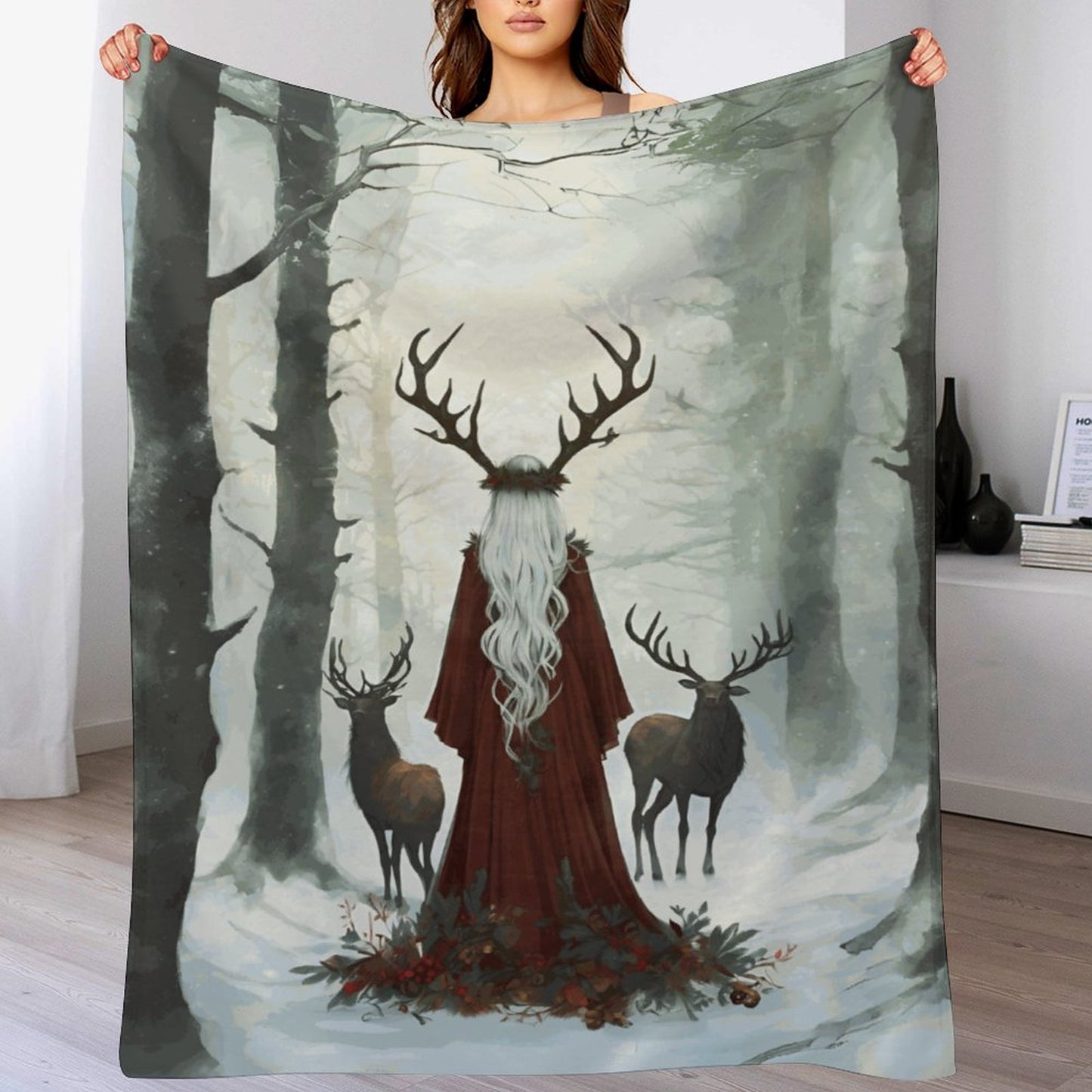 Winter Yule Forest 280gsm Flannel Blanket-60"x80" (Dual-sided Printing)