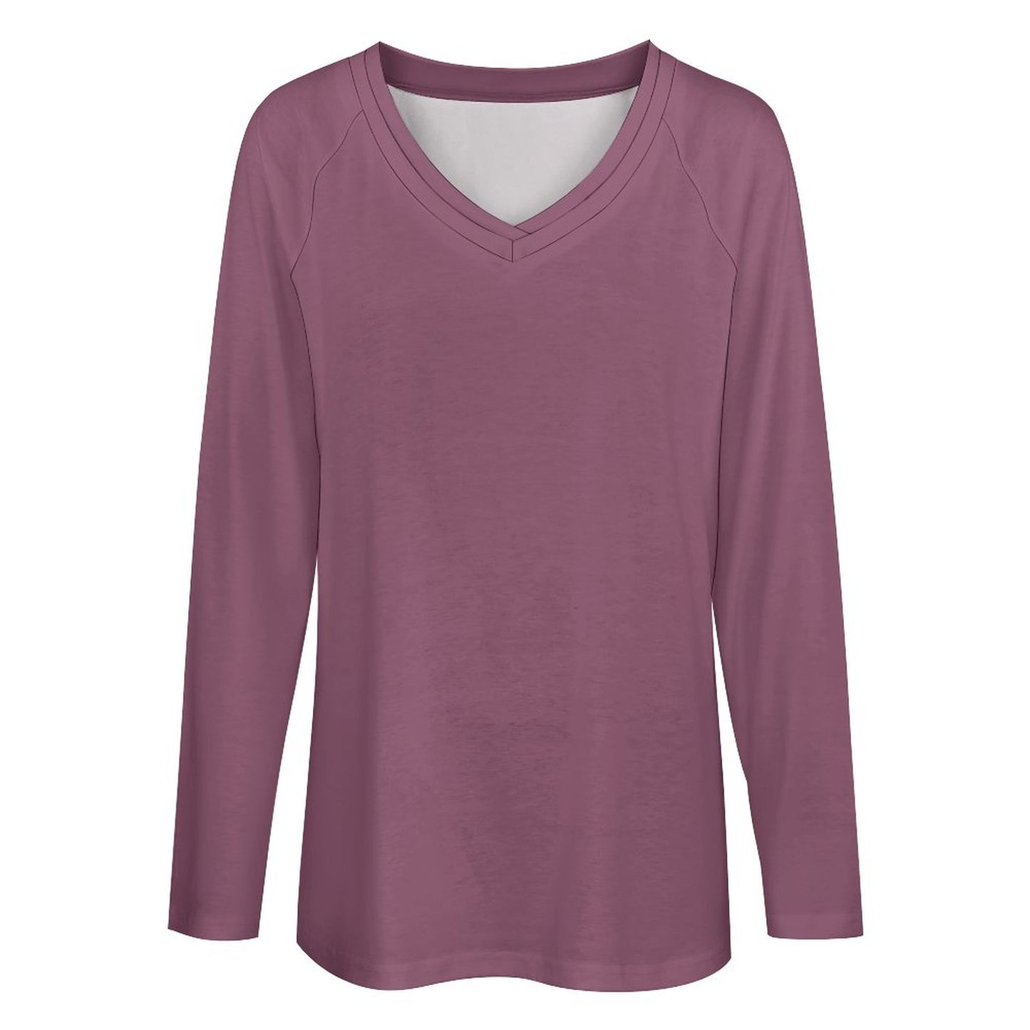 Damson V-Neck Long Sleeve T-Shirt - Gothic Witchy Top