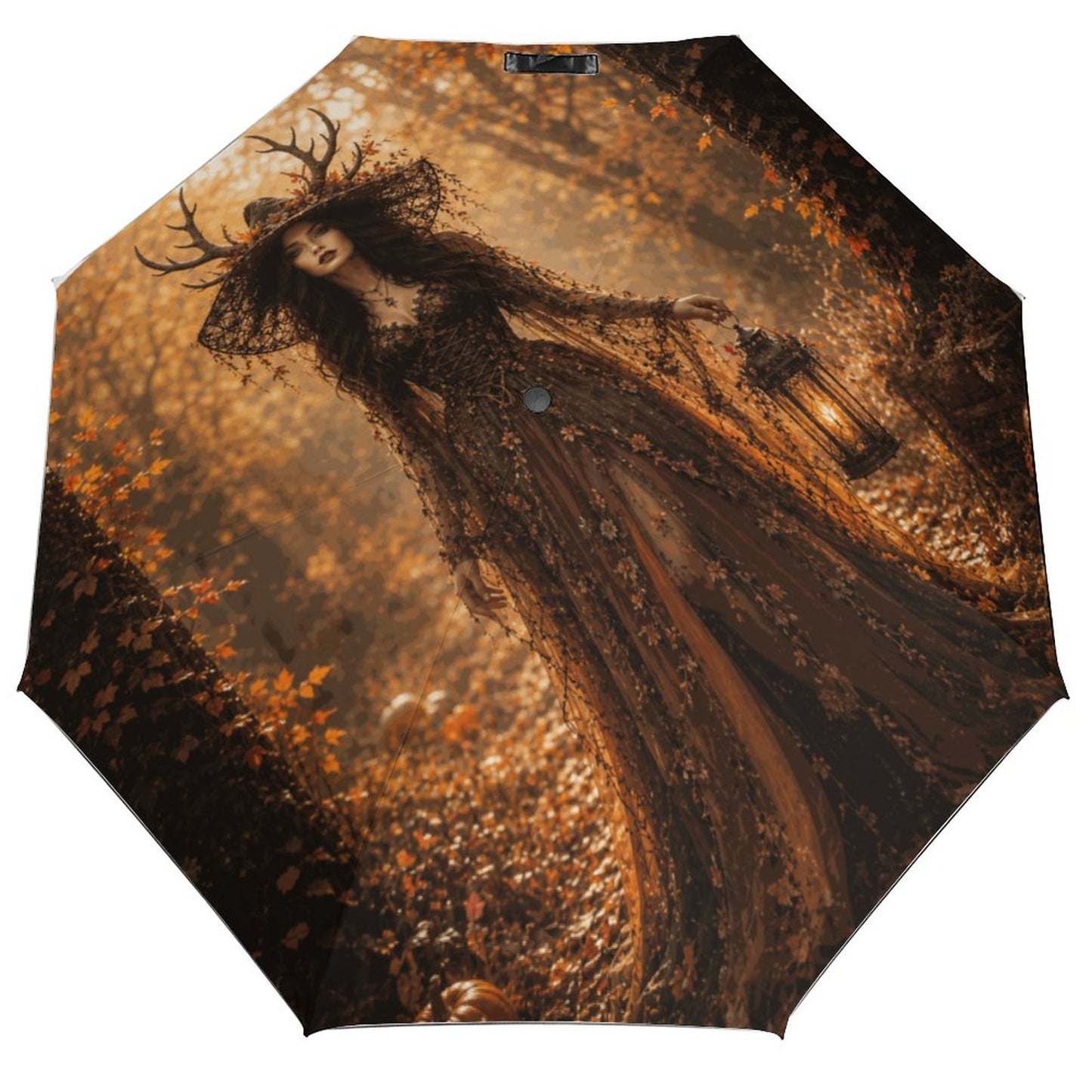 Elen of the Way Autumn Tri-fold Automatic Umbrella