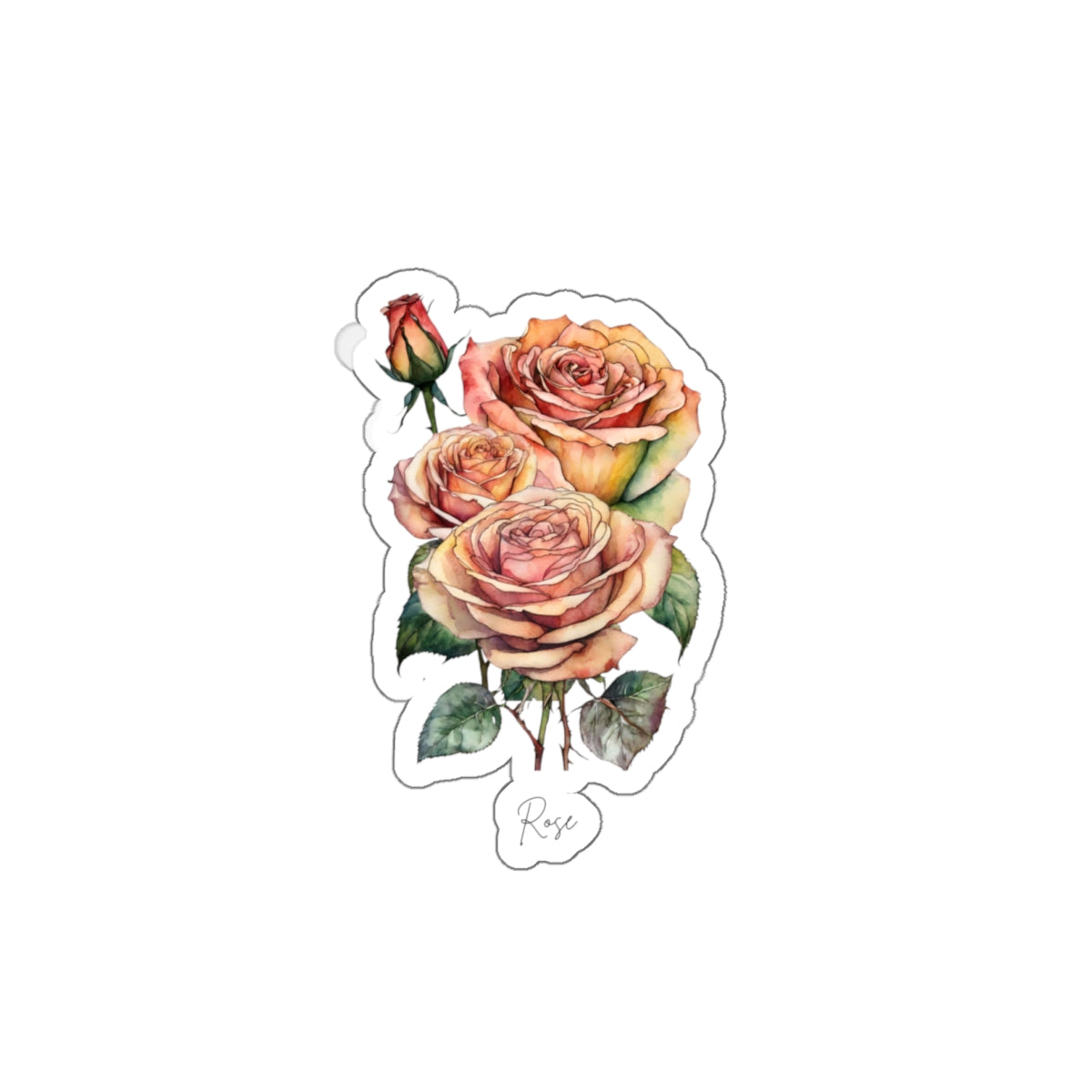 June Rose Birth flower Kiss-Cut Stickers