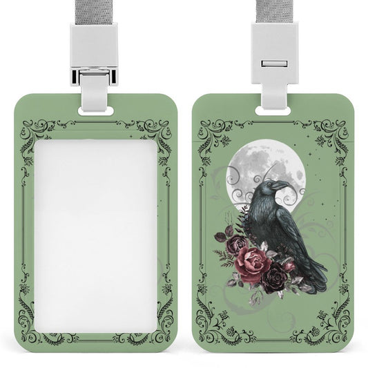 Vintage Crow Vertical ID Badge Holder