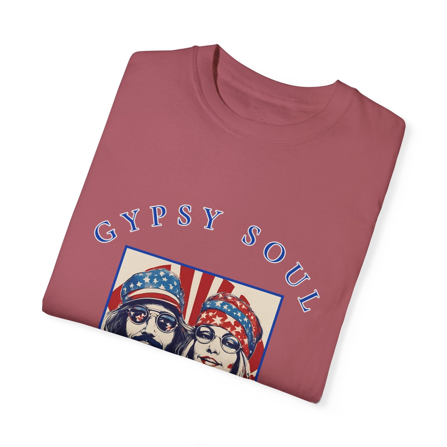 Gypsy Soul Red, white, blue, and groovy too T-shirt, hippy style, 4th of july, Independence day, American party, hippy girl, patriotic hippy,flower children, Boho girl