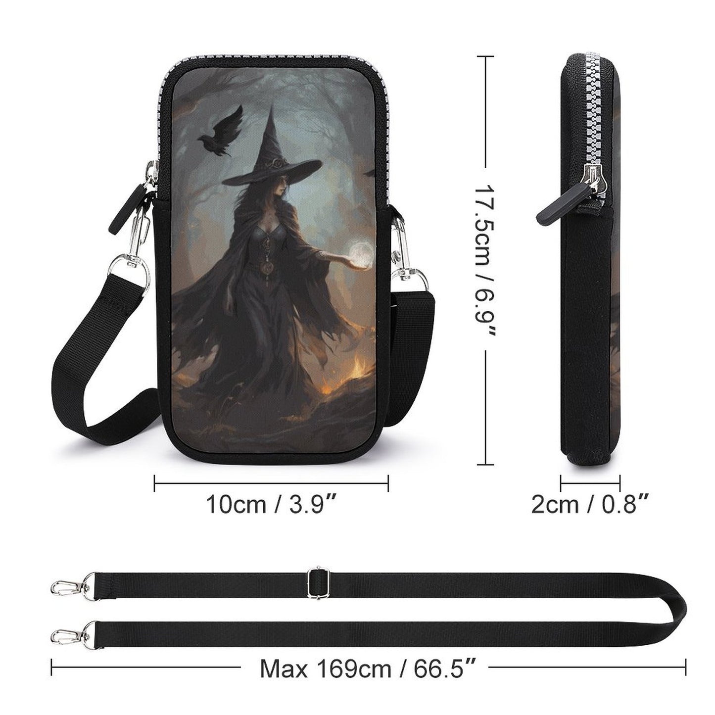 Mystical Witch Cell Phone Crossbody Pouch