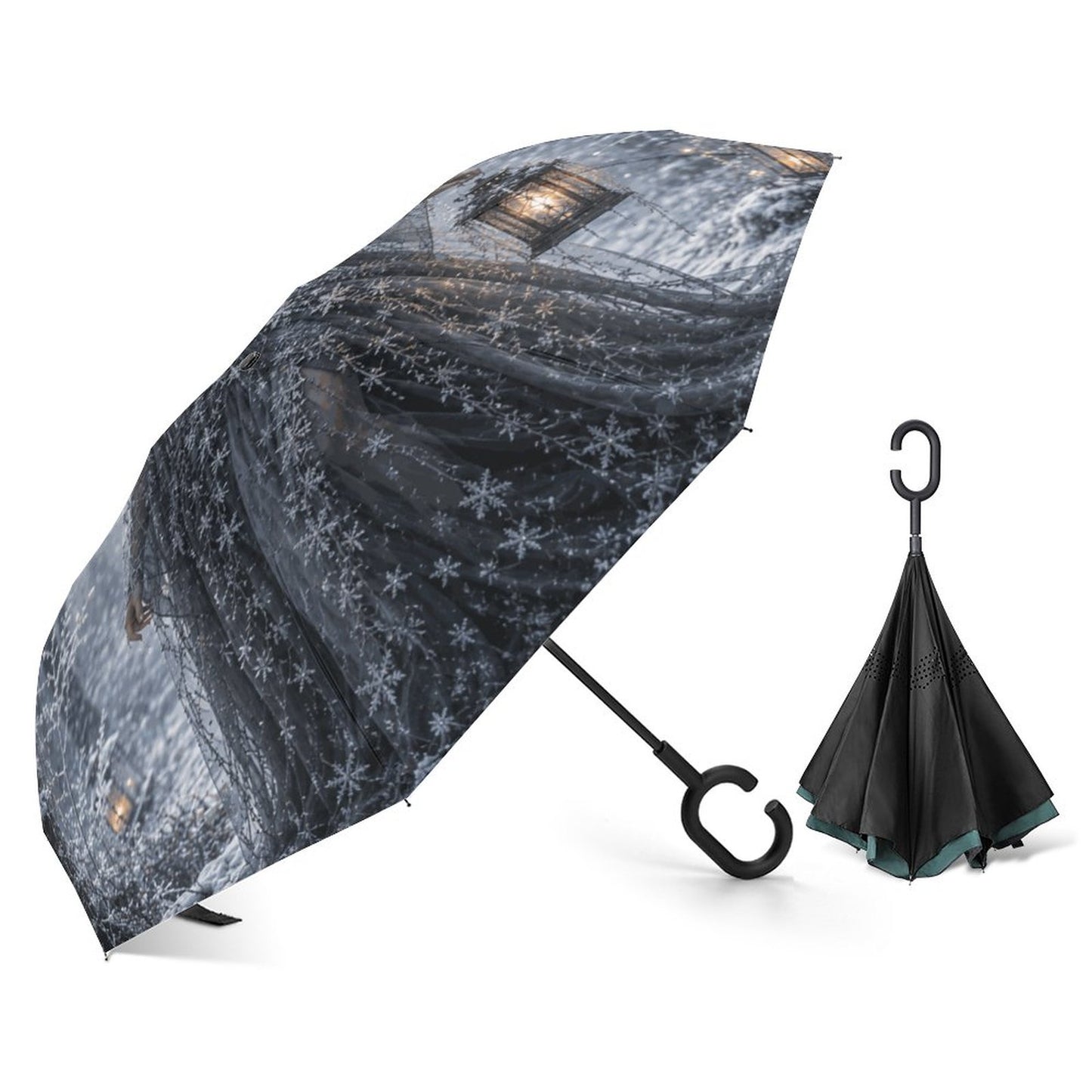 Elen of the Way Winter Car Reverse Umbrella