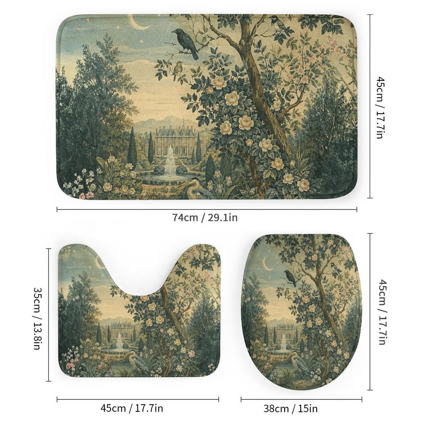 Bathroom 4-Piece Set(One-sided Printing)