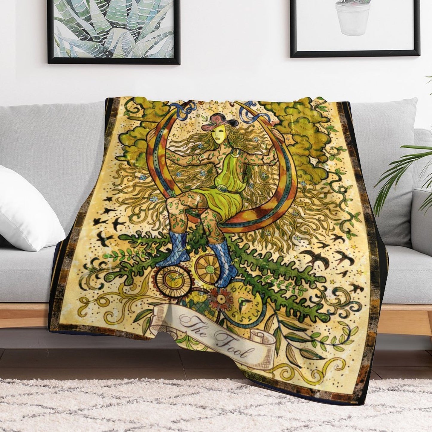 The Fool Tarot 250gsm Vintage Flannel Blanket-50"x60"