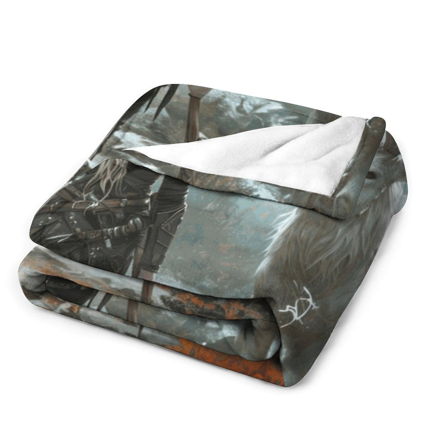 Aelin and Stag Fantasy 250gsm Flannel Throw Blanket-60"x80"