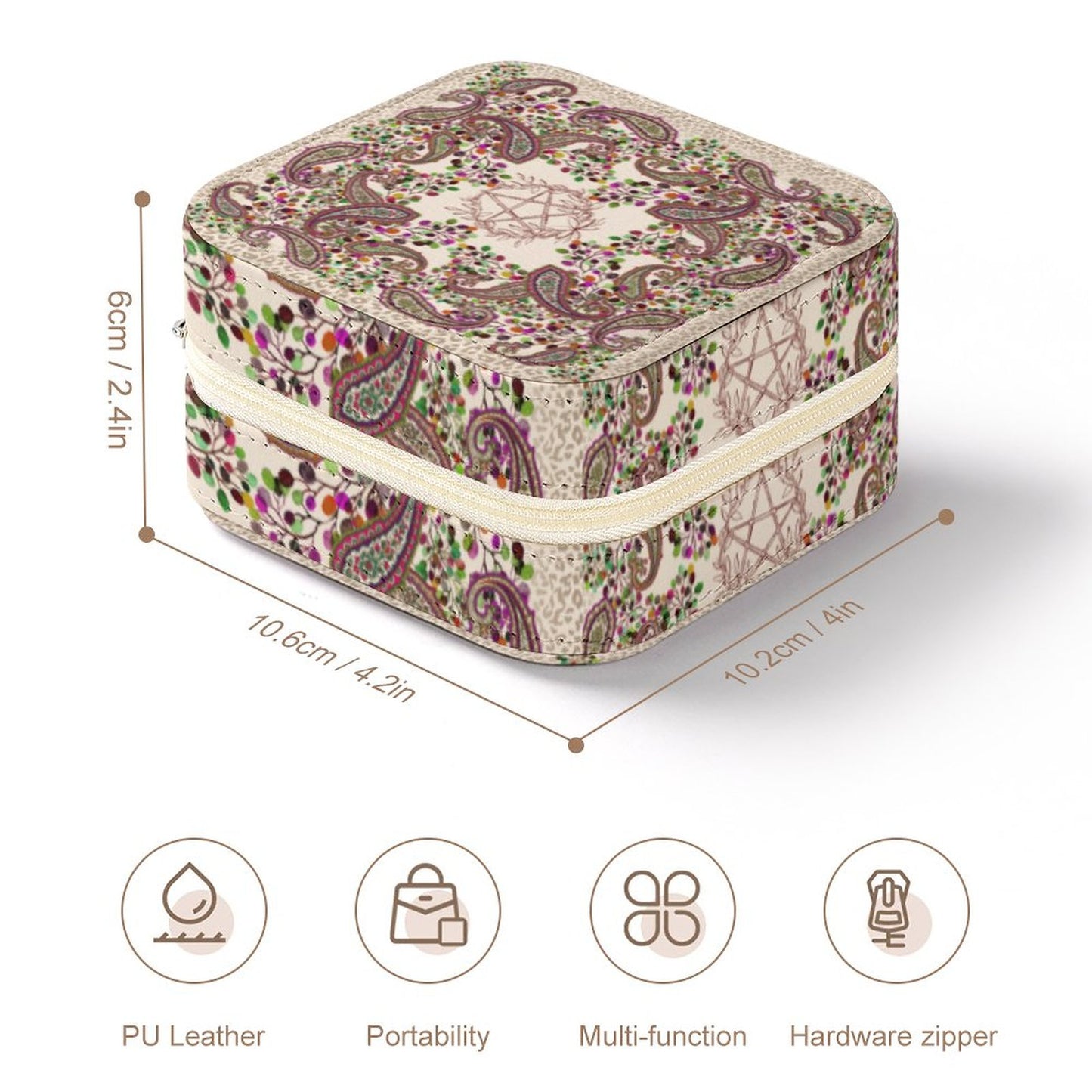 Winterberry Paisley Pentagram Box Organizer for Jewelry (All-Over Printing)