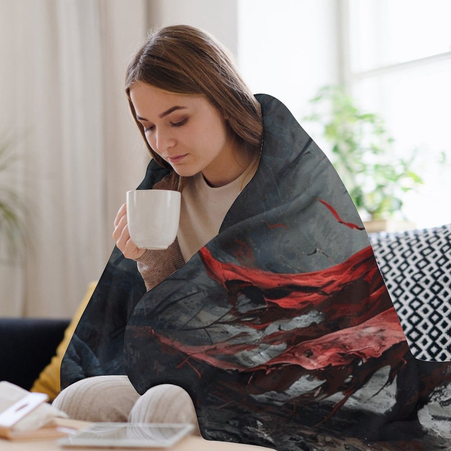 Mystical Dragon and Aelin 250gsm Flannel Throw Blanket-60"x80"