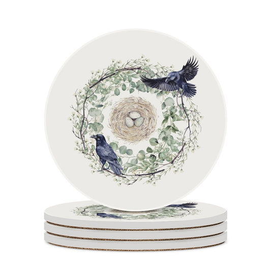 Crows Nest Round Ceramic Coaster