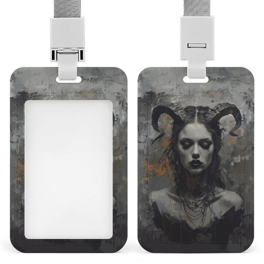 Horned Lilith Vertical ID Badge Holder