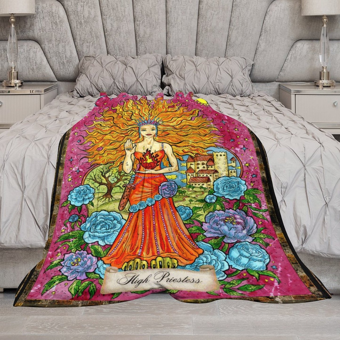 The High Priestess 280gsm Flannel Blanket-60"x80" (Dual-sided Printing)