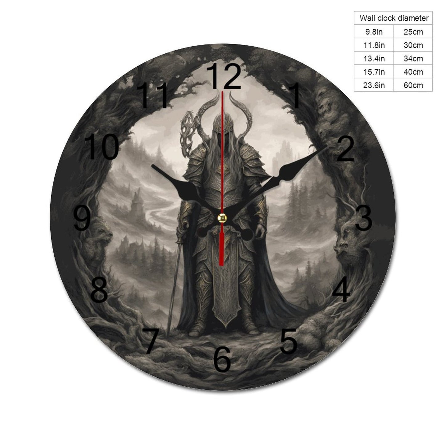 Elden Ring Warrior King Concise Silent Wooden Wall Clock-9.84"x9.84"/ 25x25cm