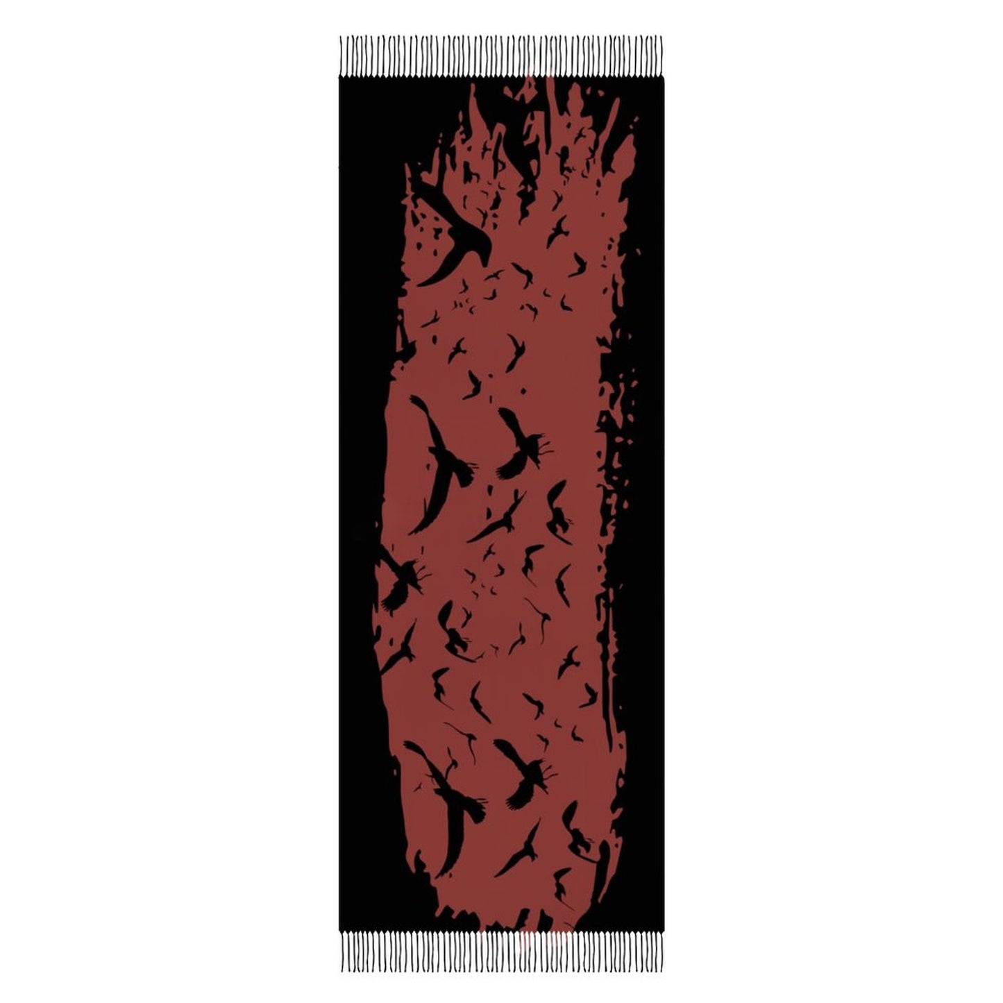 Chili Oil Cashmere-like Tassel Scarf (All-Over Printing)