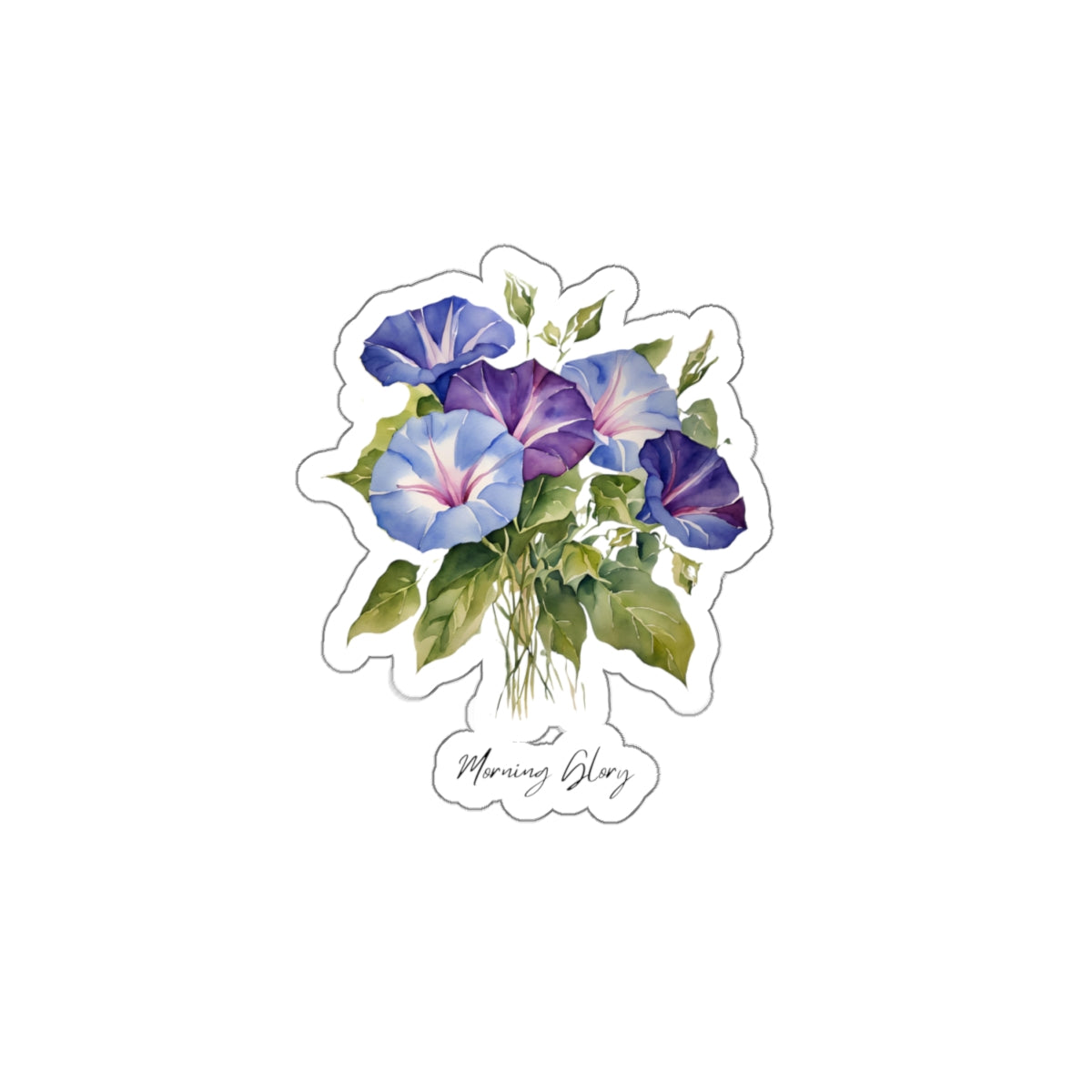 September Morning Glory Birth flower Kiss-Cut Stickers