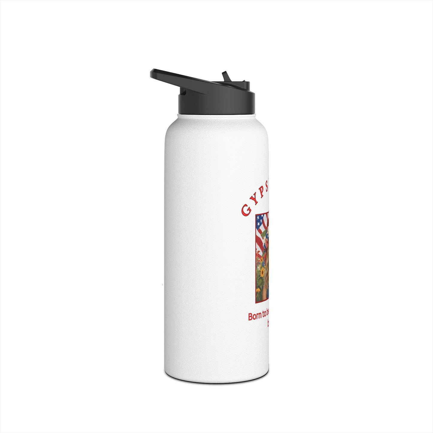 Copy of Gypsy Soul, Born to be Wild, Raised to be Free Stainless Steel Water Bottle, Standard Lid