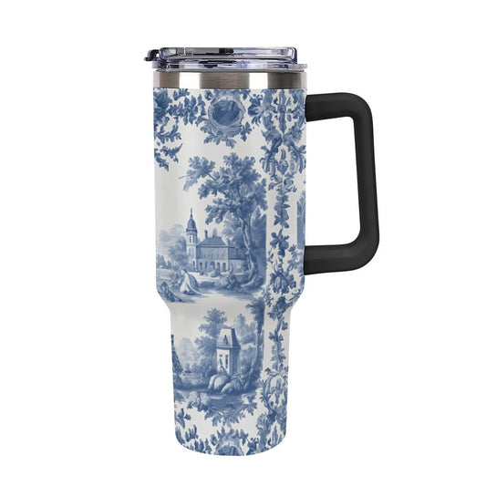 40oz Insulated Tumbler with Handle and Straw