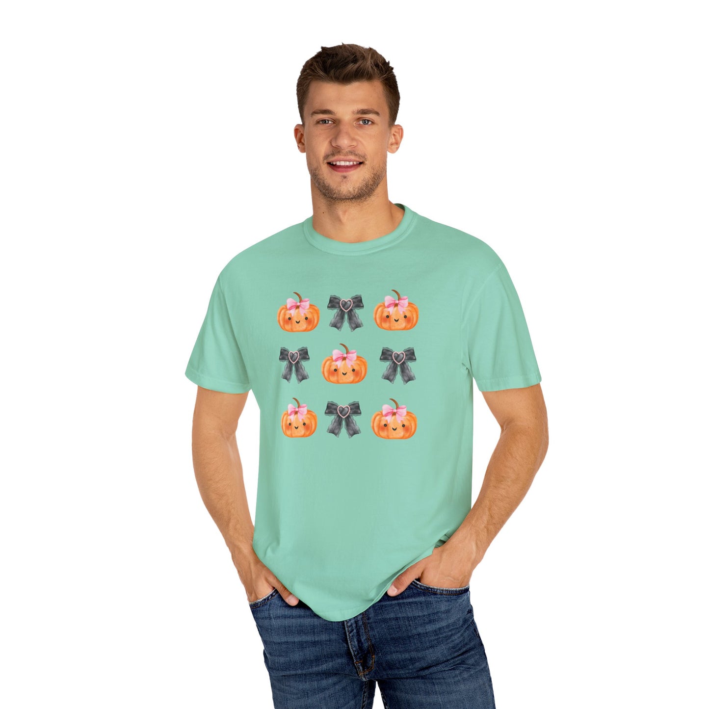 Sweet Pumpkins and Bows Unisex Garment-Dyed T-shirt