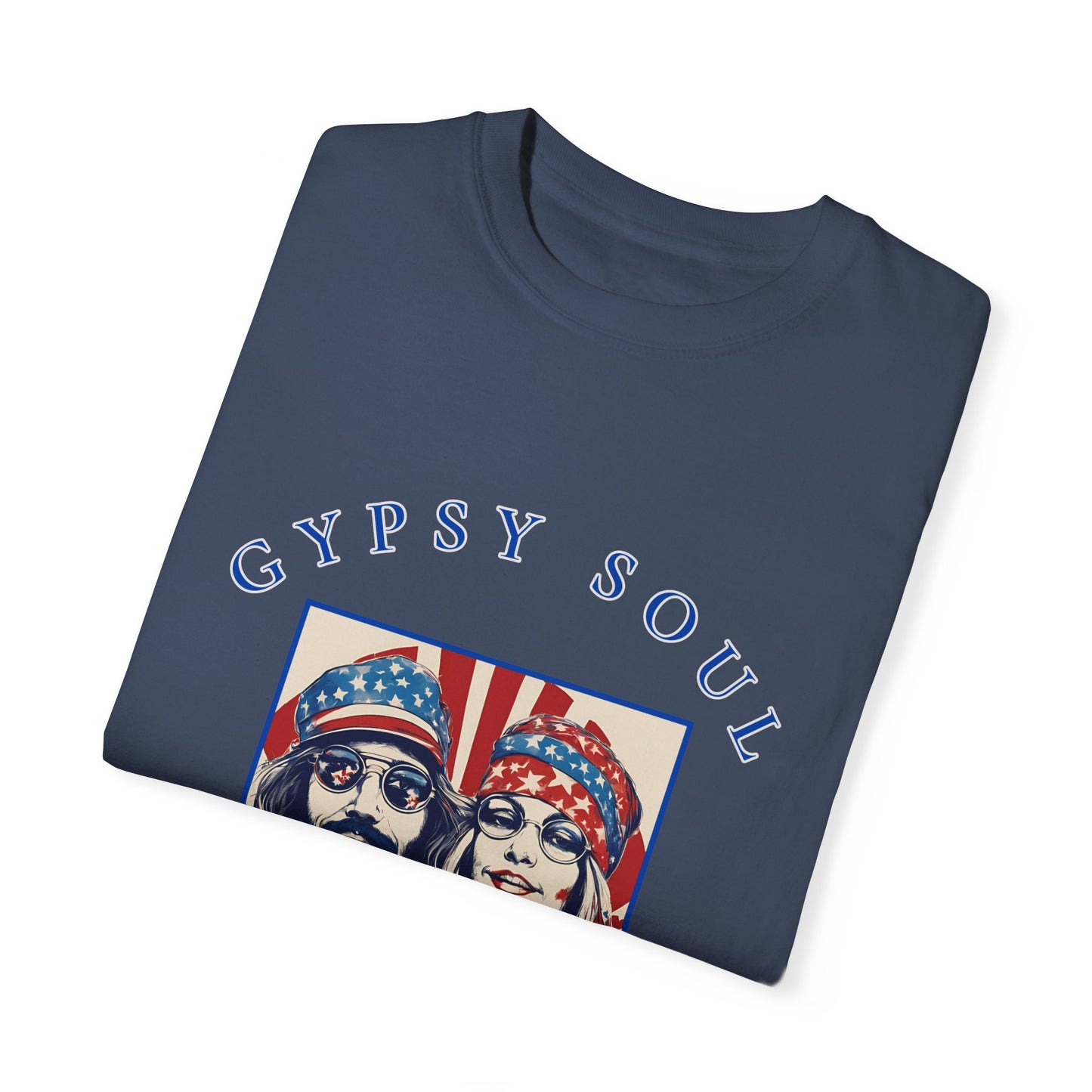 Gypsy Soul Red, white, blue, and groovy too T-shirt, hippy style, 4th of july, Independence day, American party, hippy girl, patriotic hippy,flower children, Boho girl