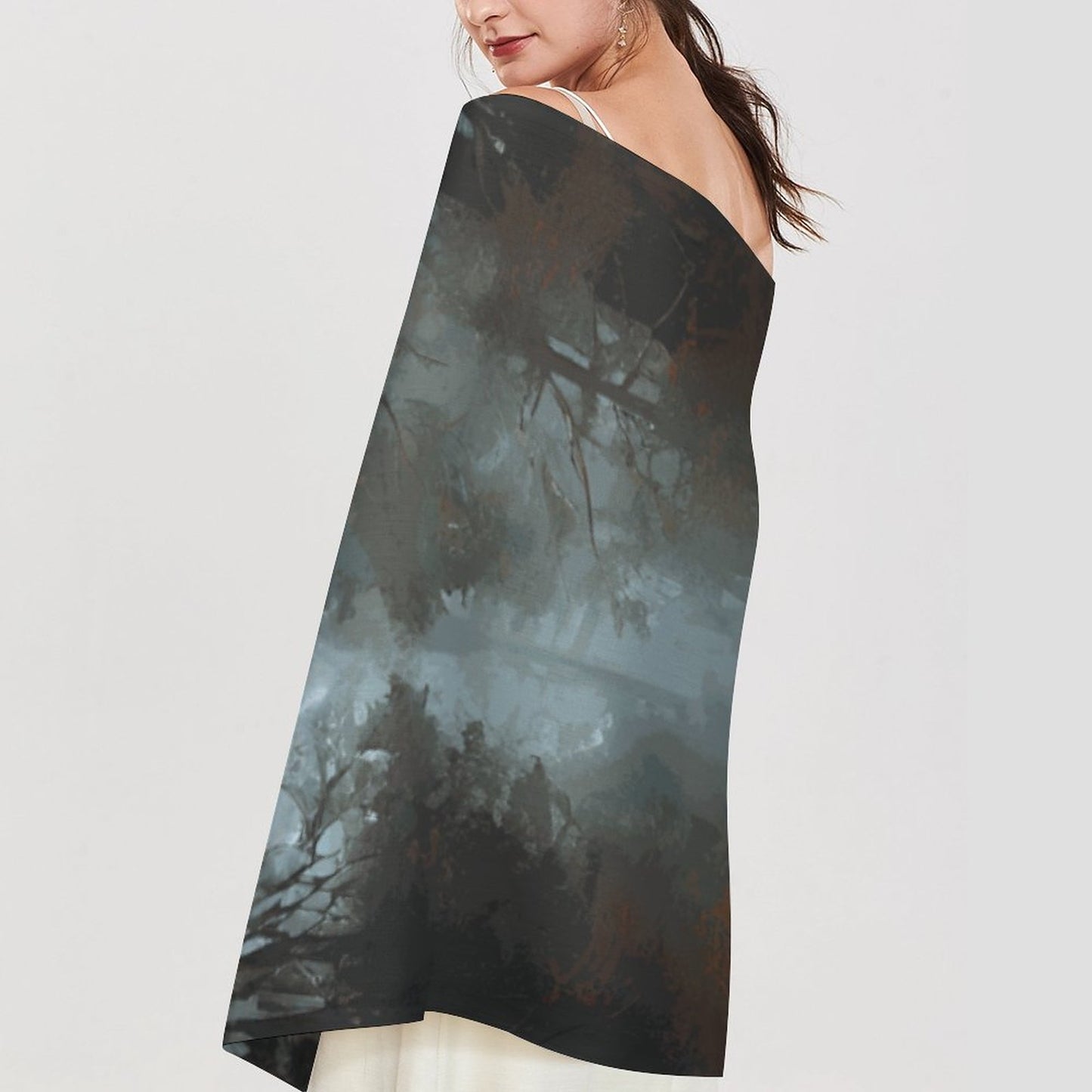 Aelin and Stag Fantasy Cashmere-like Tassel Scarf (All-Over Printing)