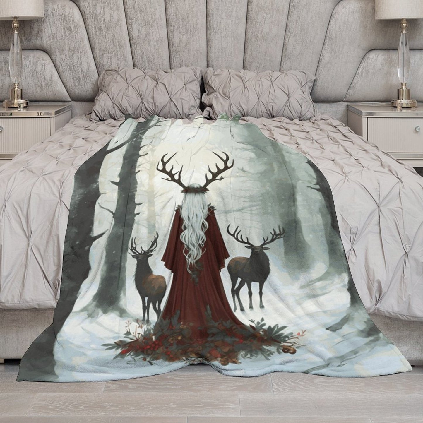 Winter Yule Forest 280gsm Flannel Blanket-60"x80" (Dual-sided Printing)