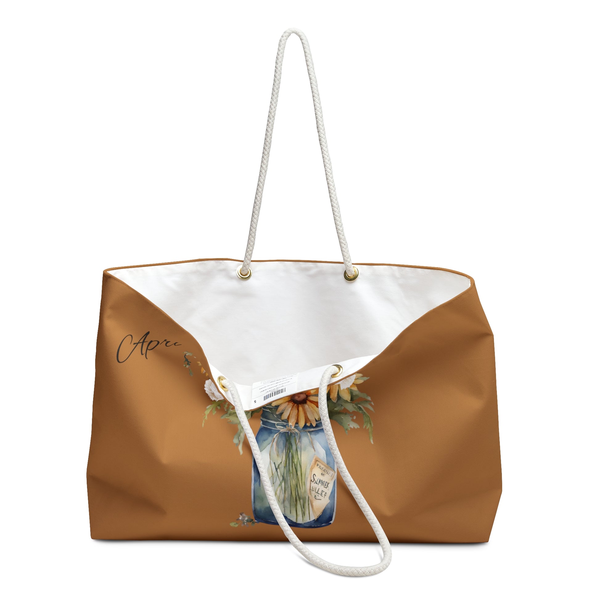 Daisey Boho Weekender Bag, April Birth Flower, Daisey Flower - The Witchy Gypsy