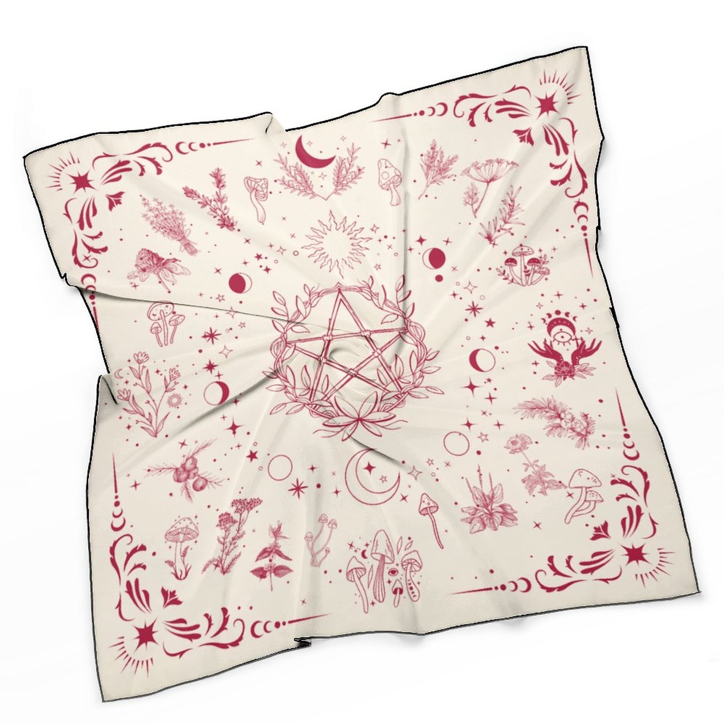 Witchy Herbs in Red Women's Scarf NZ215